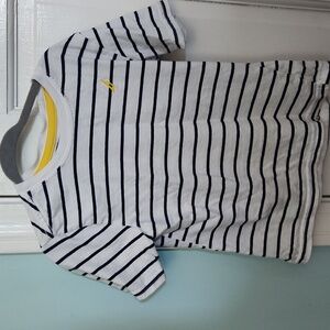 Boys navy/white striped shirt
